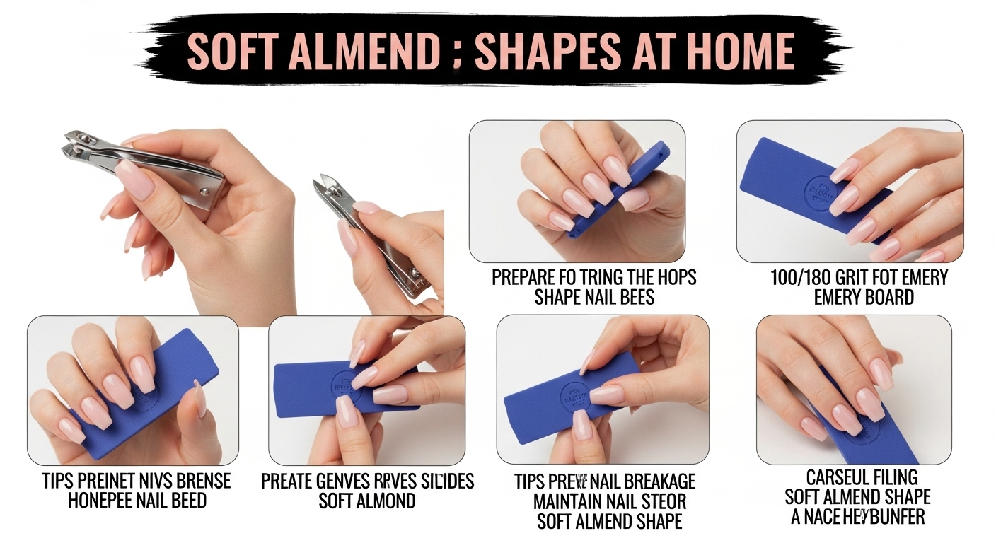 How to Shape Nails into Soft Almond at Home?