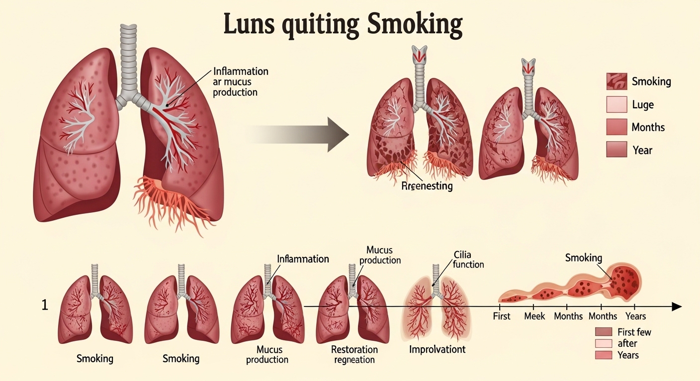 How long does it take for a person's lung to heal after quitting smoking?